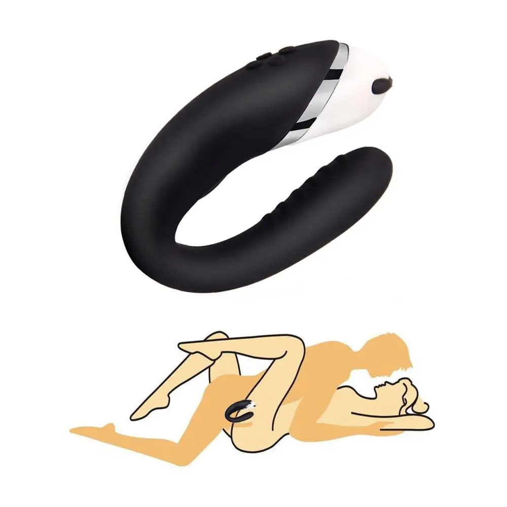 U образные вибрирующие трусики страпон с двойным пенисом Стимулятор клитора