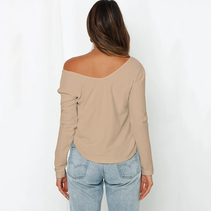 Sweater Women Poncho 2019 Europe And America Autumn Winter New Color Strapless V-neck Exposed Navel Long-sleeved Sexy