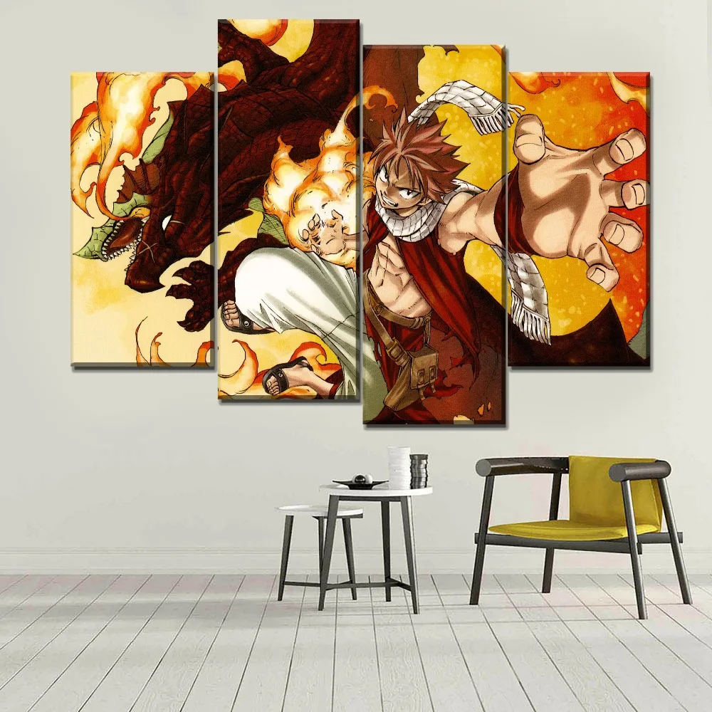 Художественное оформление на стену принты аниме постер сказочного хвоста огонь