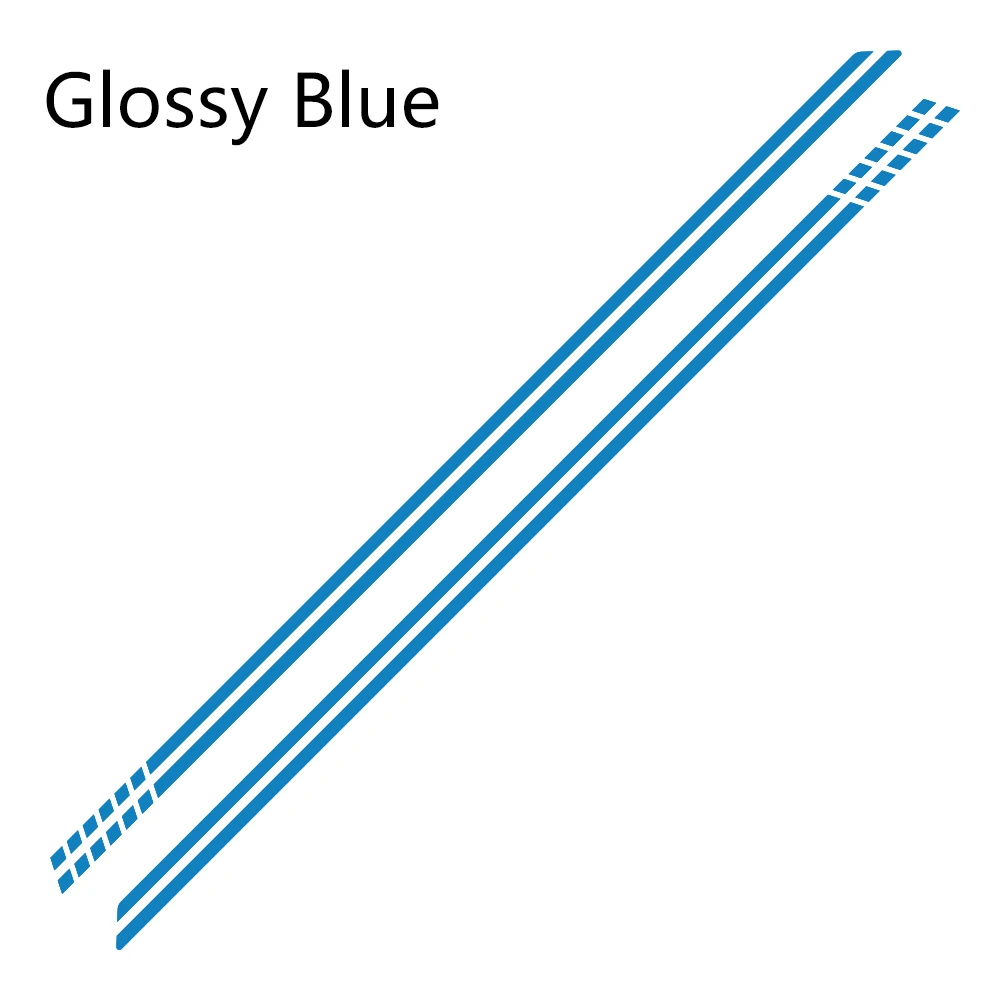2 шт. для Fiat 500 автомобильные длинные боковые полосы наклейки Виниловая пленка Авто DIY Стайлинг декоративные наклейки автомобильные принадлежности для тюнинга - Название цвета: Glossy Blue