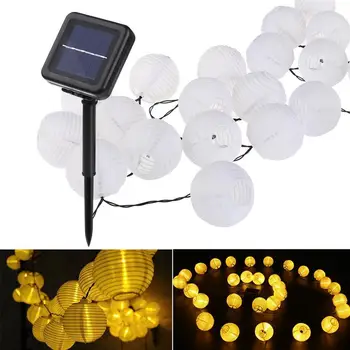 

10 20 30 LED Lantern Ball String Light Outdoor Patio Waterproof String Lamp Wedding Solar Garland Christmas LED Fairy Lights
