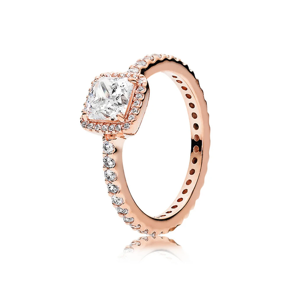 Goedkoop KAKANY 925 Sterling Zilver Rose Goud Ronde Crown Hart Vormige Clover Ring Originele Hoge Kwaliteit 11 Mode sieraden DIY