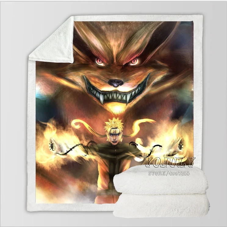 YOJULY Uzumaki Naruto Harajuku Kids Adult 3D printed blanket Cartoon Couch Quilt Cover Travel Bedding factory outlet store K09 - Цвет: 8