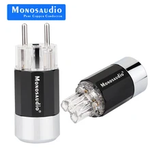 

Monosaudio E109R/F109R 99.998% Pure Copper Rhodium Plated Schuko Power Plug European Male connector+IEC Female Connector Plug