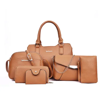 

New Six-piece Fashion Single Shoulder Slant Across Women's Bag Simple 100 Lap Handbag Purses and Handbags