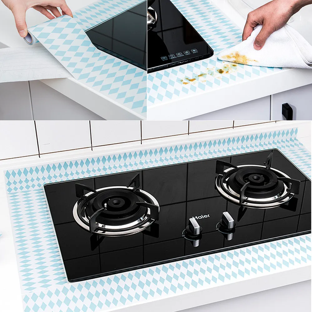 

Kitchen Wall Stove Oil-proof Stickers Kitchen Sticker Waterproof Mould Proof Table Top Sticker High-temperature Sticker #SH