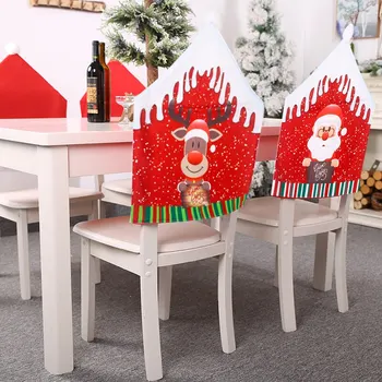 

Christmas Decorations Chair Set Chair 2021 Christmas Home Seat Cover Santa Claus Family Party Decoration