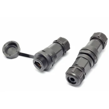 

Black Multipurpose Metal Shielded RJ45 Adapter Durable Connector Ethernet Coupler Accessories Waterproof Network Extension