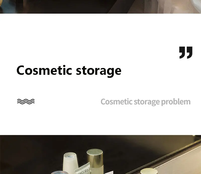 Makeup Organizer Transparent Clamshell 2 Drawer Dressing Table Desktop Plastic Cosmetic Box Storage Containers Jewelry Holder