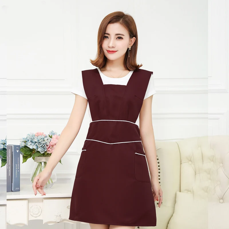 Ресторан отеля Кофе фартук для официанток Платье длинное женская обувь работы по