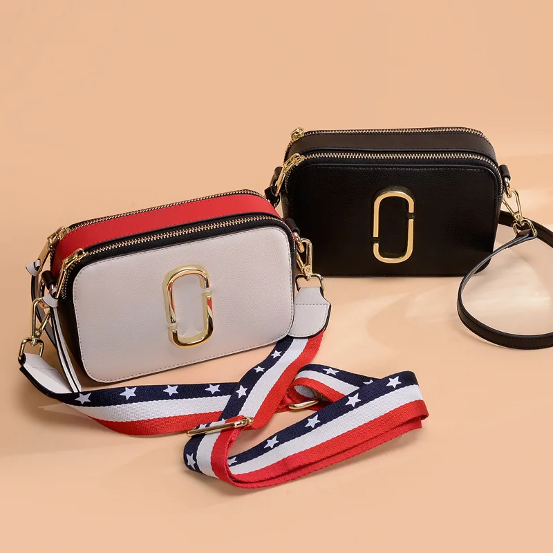 

2019 Woman Package Genuine Leather Mini- Camera Width Straps The Tide All-match Messenger Small Bag Crossbody New Design