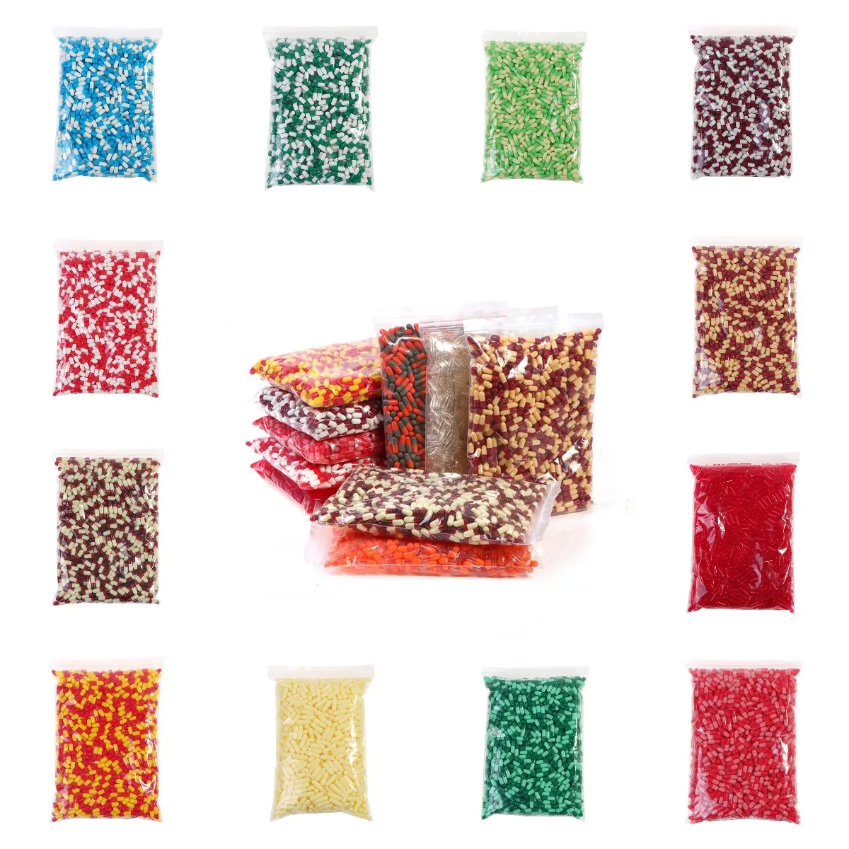 1000PCS/bag 18 Colors Empty Hard Vacant Gelatin Capsule Size1# Gel For Medicine Pills Refill Storage | Красота и здоровье
