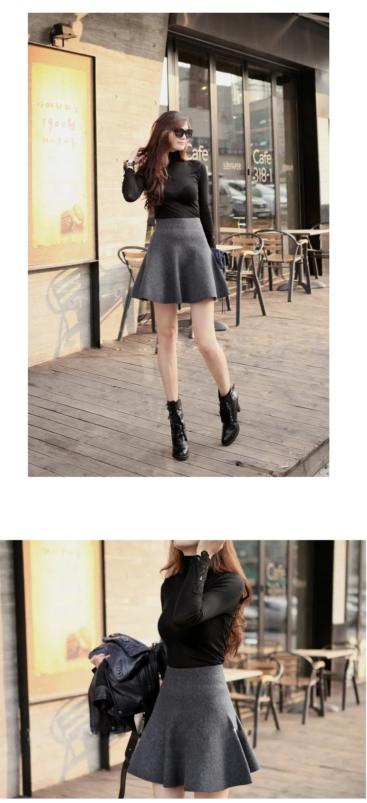 New  Korean Houndstooth Pleated Skirt Plus Size High Waist Skirt Skirt Wholesale Black Skirt  Mini Skirt  Skirts plaid skirt