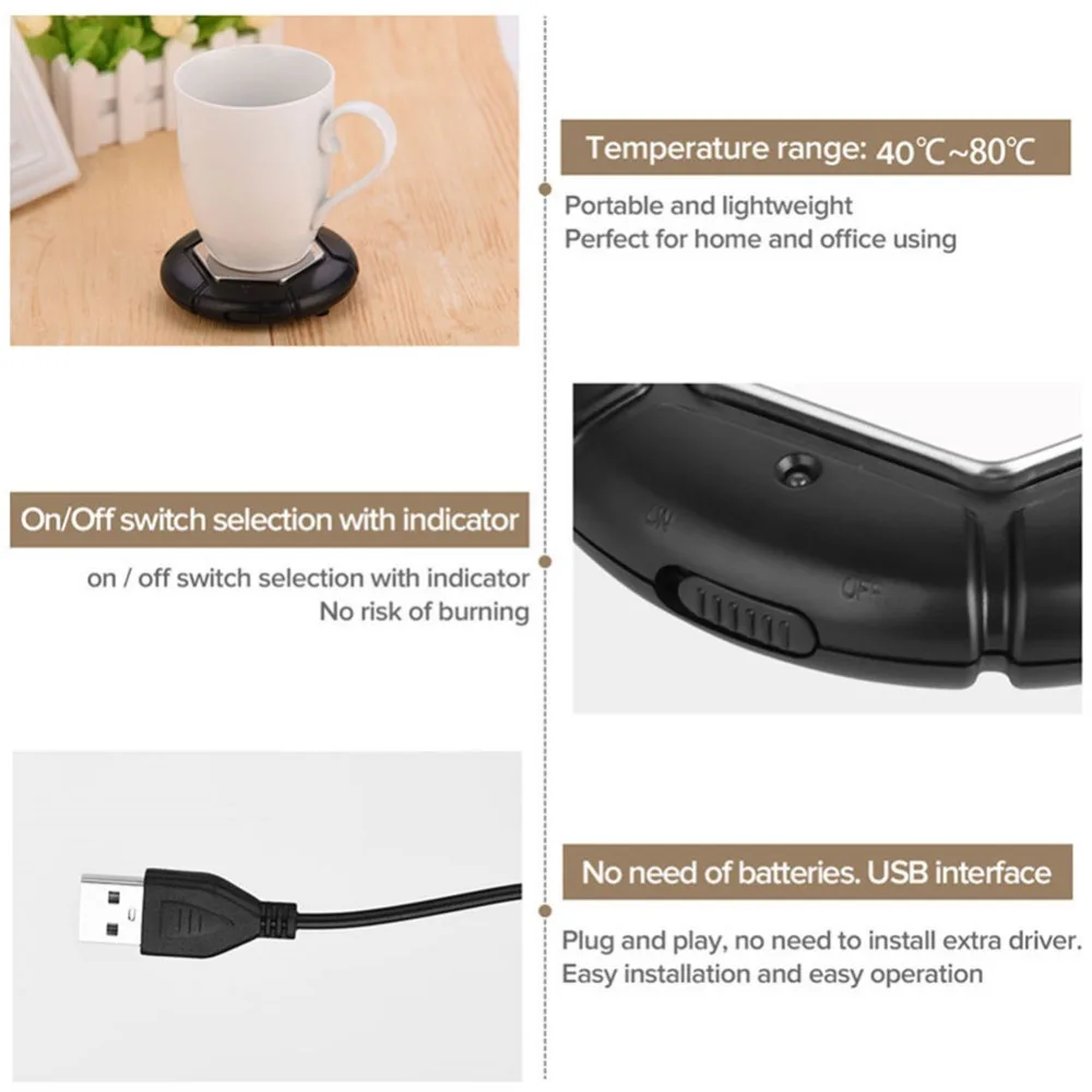 USB 5V Подогреватель чашек нагреватель изоляционный коврик грелка для чая кофе молоко бутылка для воды кружка для дома и офиса согревающая подставка
