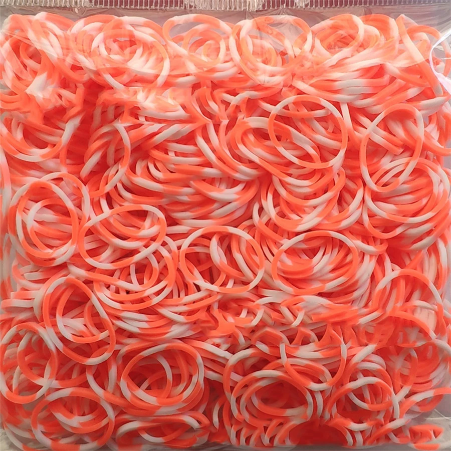 600pcs Two-color Rubber Bands Bracelet DIY Toys For Kids Hair Rubber Loom Bands Refill