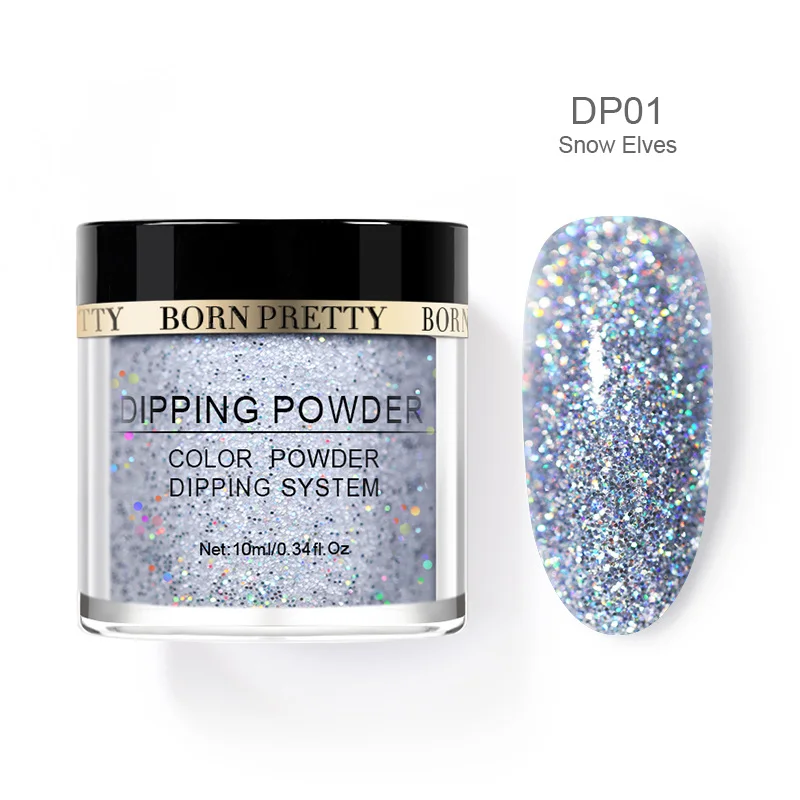 BP-DP01 BORN PRETTY Блестящий погружающийся порошок для ногтей 10 мл голографическая натуральная сухая акриловая пыль Dip украшения для ногтей Дизайн ногтей - Цвет: BP-DP01