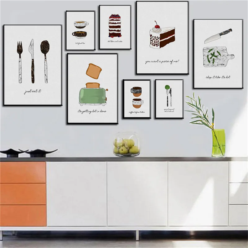 

Simple Waterproof Food and Tableware Art Poster Wall Art Print Canvas Painting Picture Modern Home Kitchen Decoration Custom Art