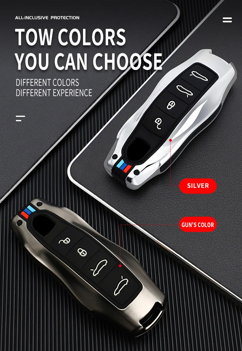 Copertura del supporto del guscio chiave a distanza in lega zincata adatta per Porsche Cayenne 92A Panamera per Macan 911 991 Boxster 981 918 -