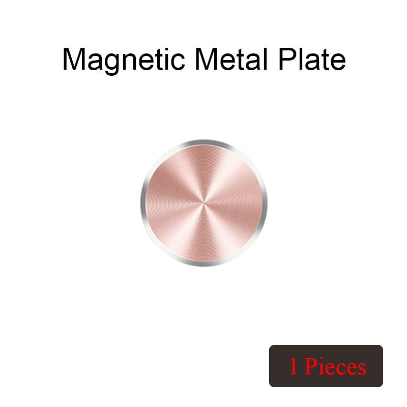 Покрытие алюминия наклейка из сплава на магните Автомобильный держатель для huawei Y9 металлический лист для крепления Магнитный держатель на Honor 9 10 Lite - Цвет: Rose Gold