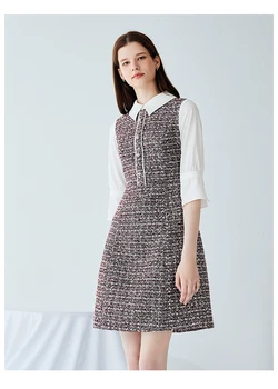 

Autumn and Winter Women's Dresses, Flip-collar Lady's Woolen Dresses
