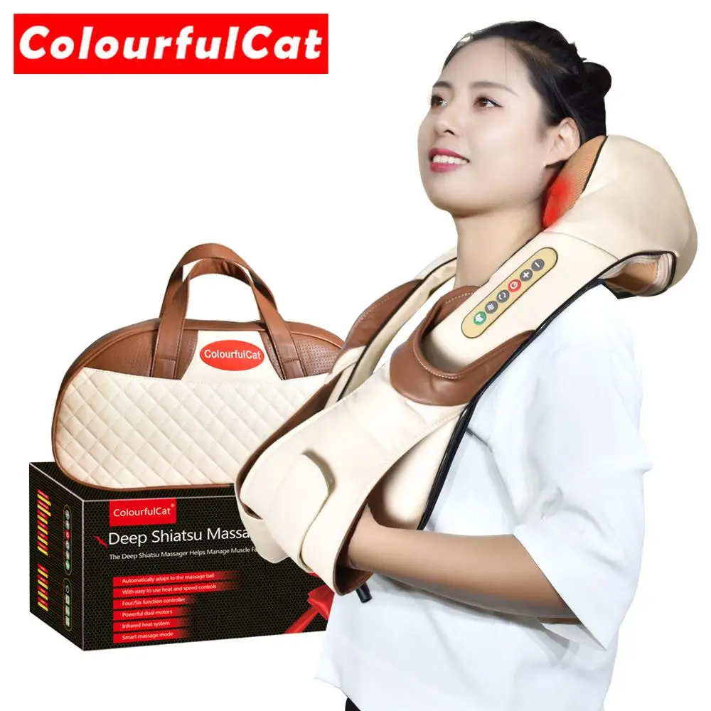 

Shiatsu Neck and Back Massager with Soothing Heat Electric Deep Tissue 3D Kneading Massage Pillow for Shoulder Leg Body Muscle