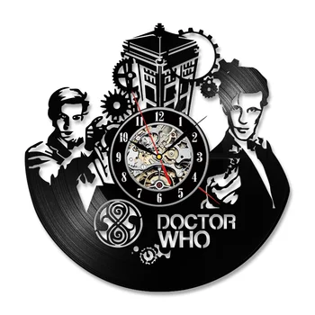 

Doctor Who Wall Clock Modern Design for Living Room Clocks Retro Style Vinyl CD Record Wall Watch Home Decor Silent 12 inch