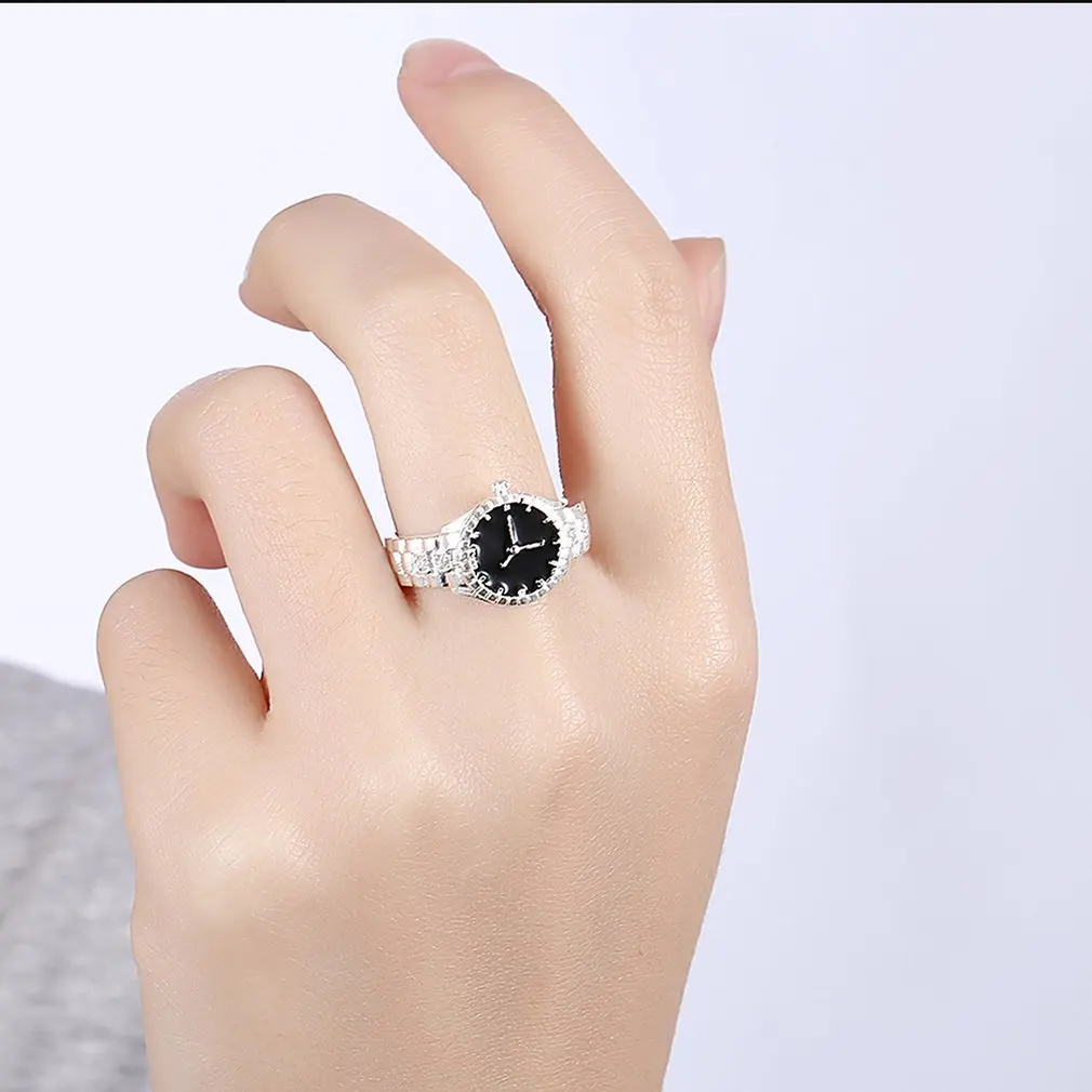 Корейский стиль часы кольцо с кварцевые женские кольца мода классический флип