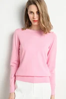 New Women  Autumn Winter Clothes Solid Round Collar Sweater Long-sleeved Knitted Pullovers Shirt Female Tops - Image 3