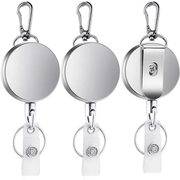

Retractable Badge Holder Reel Clip 3 Pack, Id Badge Holder with Swivel Snap Hook Key Ring Key Chain