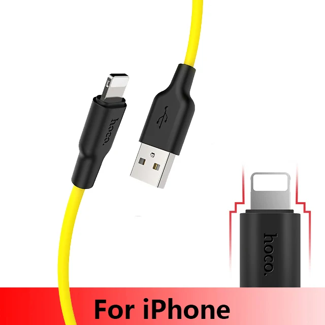 HOCO X21 Plus Мягкий силиконовый USB кабель для iPhone 11 pro max type-C кабель для samsung Xiaomi huawei Micro кабель 2 м 1 м 0,25 м - Цвет: usb cable for iphone