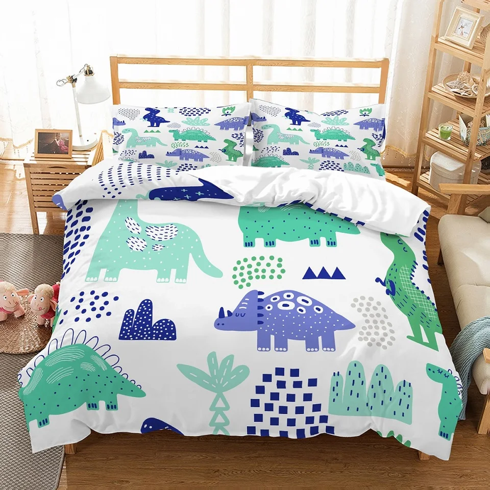 green dinosaur bedding