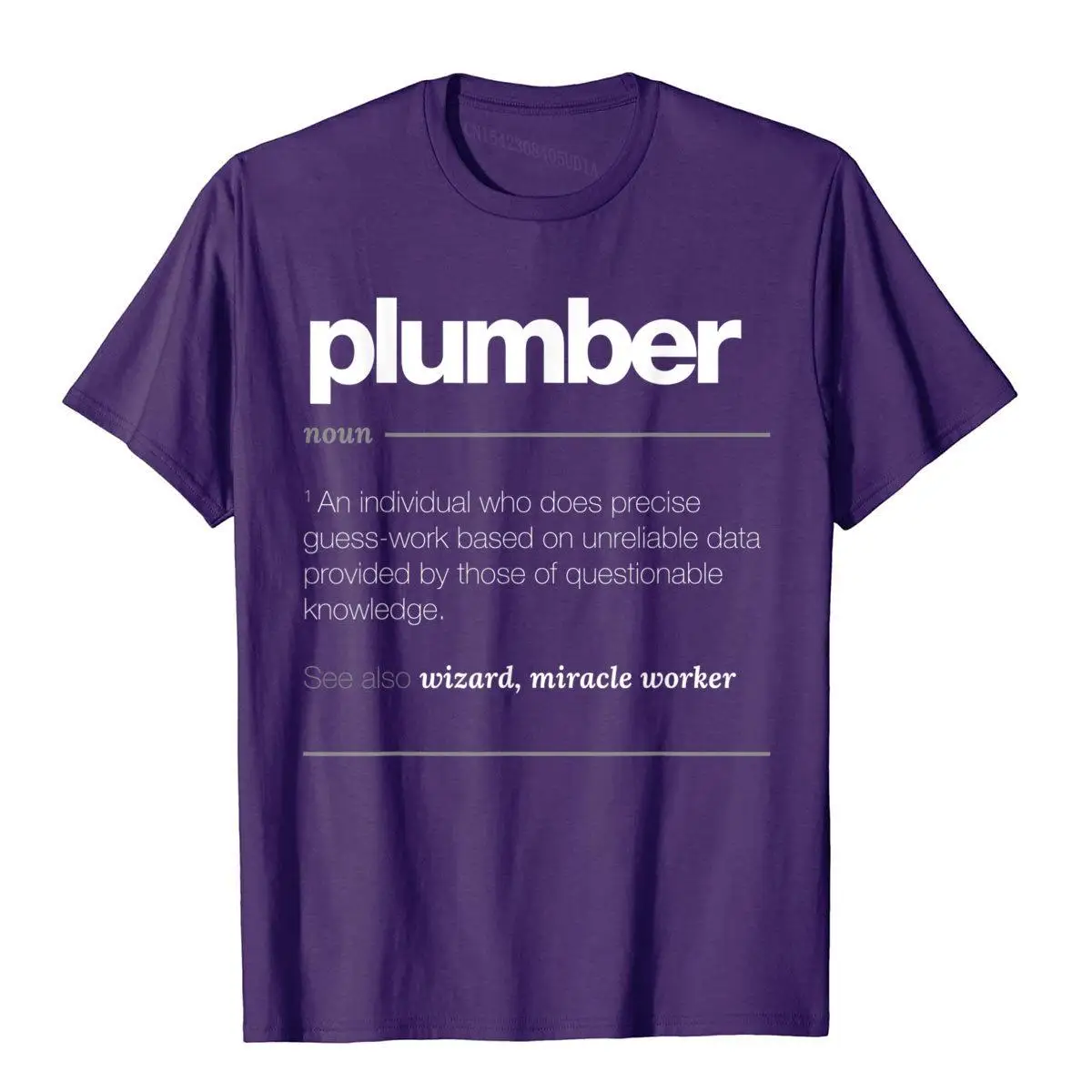 Plumber Definition T Shirt - Funny Plumbing Job Gift Tee__B13774purple