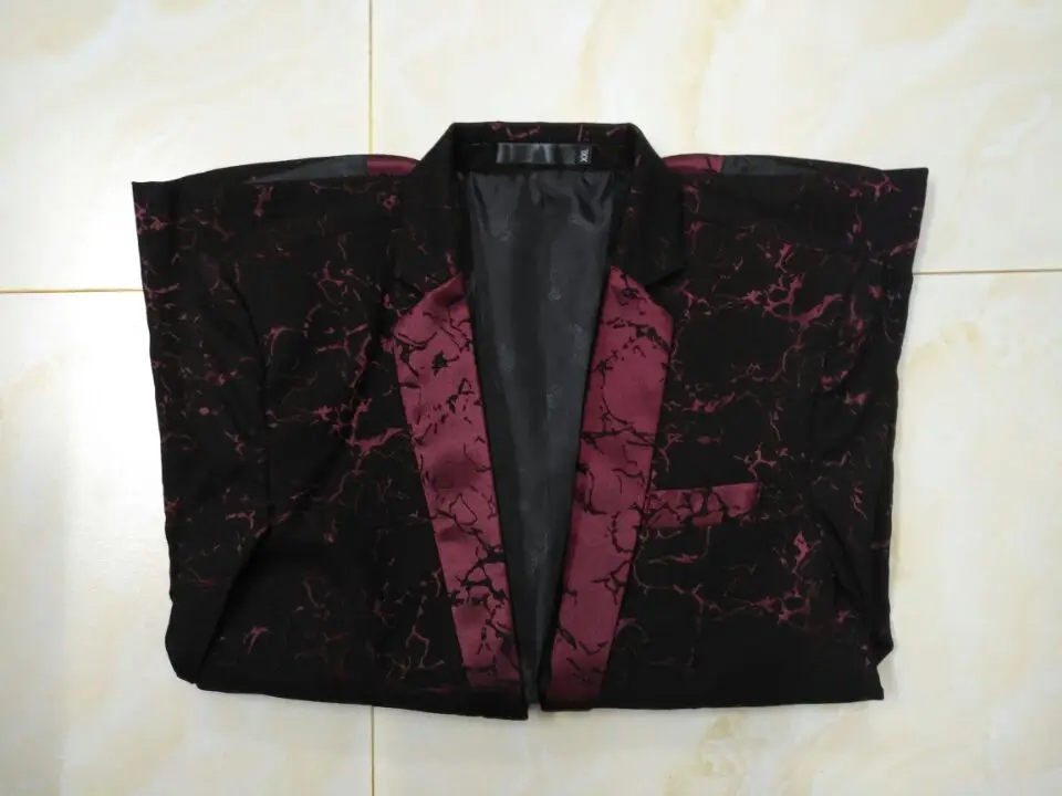 Mens casual blazers one single button printed fabric male clothing spring summer new drop shipping wholesale M-3XL slim fit
