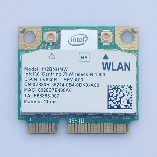 

Бесплатная доставка 112BNHMW 0V830R для Dell Alienware M14X Intel Centrino Wireless-N 1000 BGN 300 Мбит/с мини PCI-E Wi-Fi карта