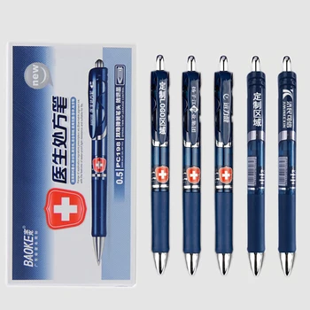 

1-Piece Retractable Gel Ink Pens 0.5mm Bullet Tip Blue-black Ink Doctor Prescription Gel Pen Writing Stationery