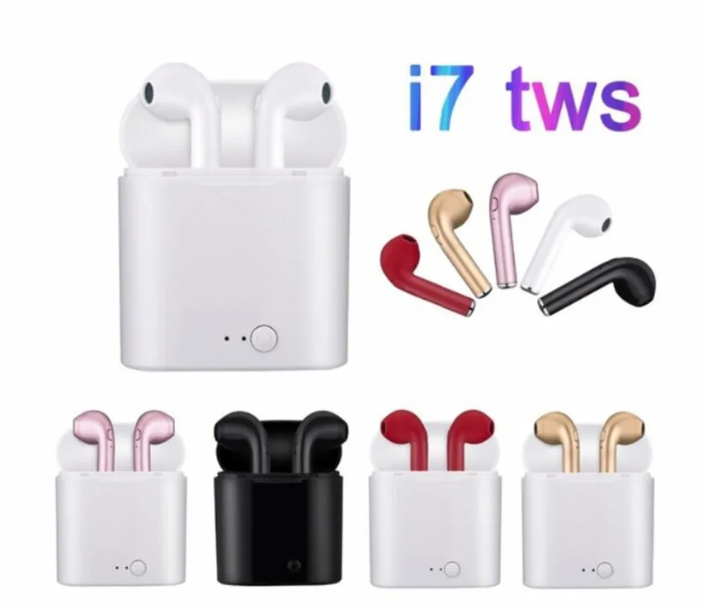I7 i7s вкладыши Bluetooth наушники TWS Binau беспроводные гарнитура с микрофоном зарядным