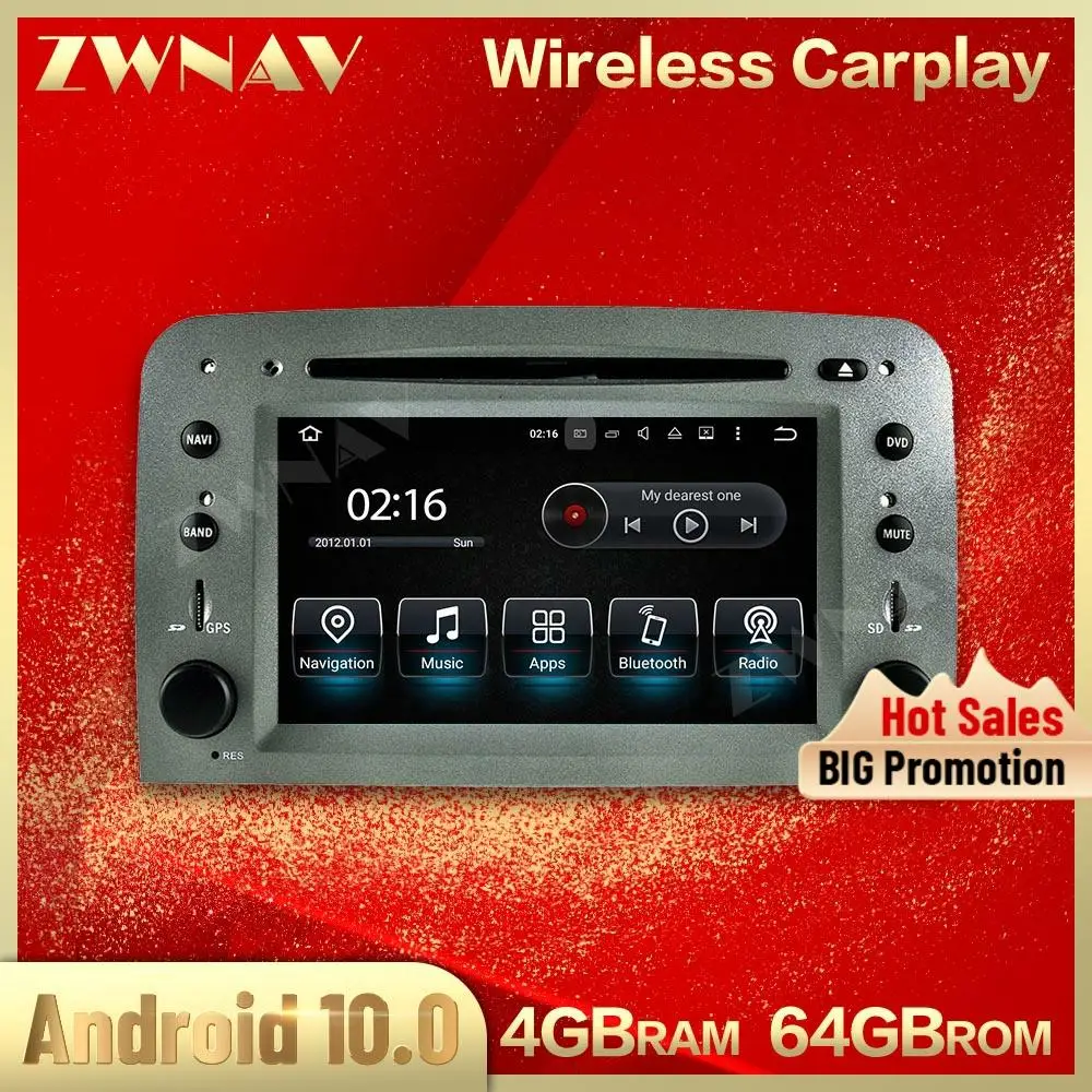 Carplay Android 10 экран Автомобильный мультимедийный плеер для Alfa Romeo 147 2005 2006-2019 GPS