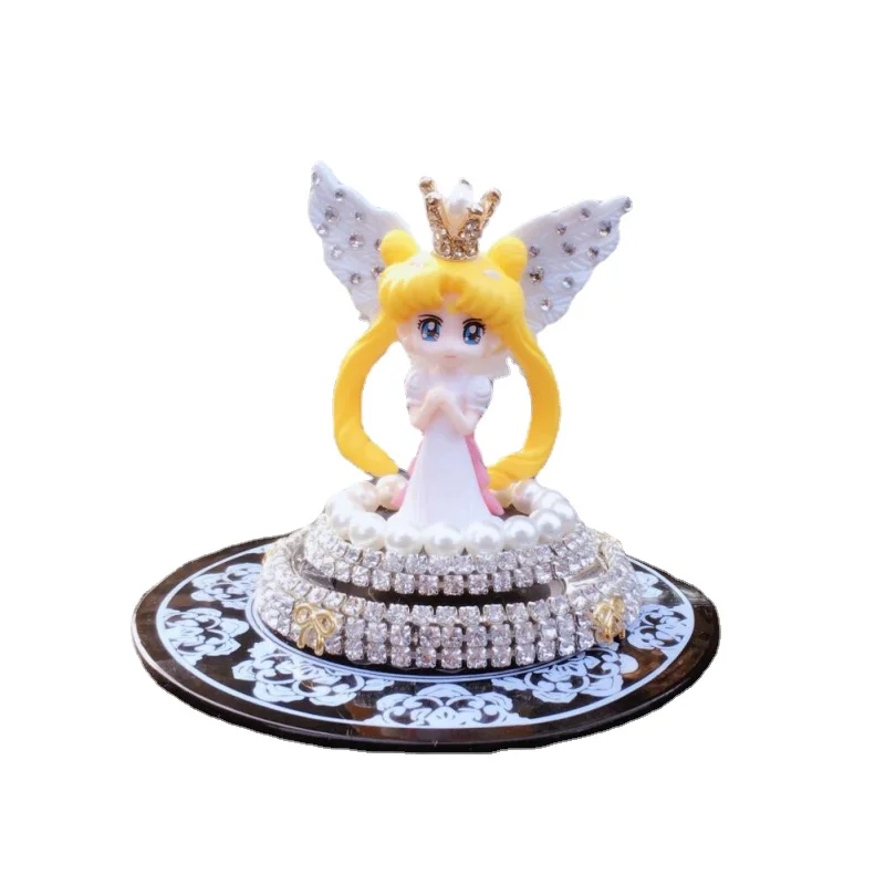 

Sailor Moon Fashion Car Decoration Accessories Anime Kawaii Mini Doll Car Interior Decoration Bling Ornament Hairball Balm Gifts