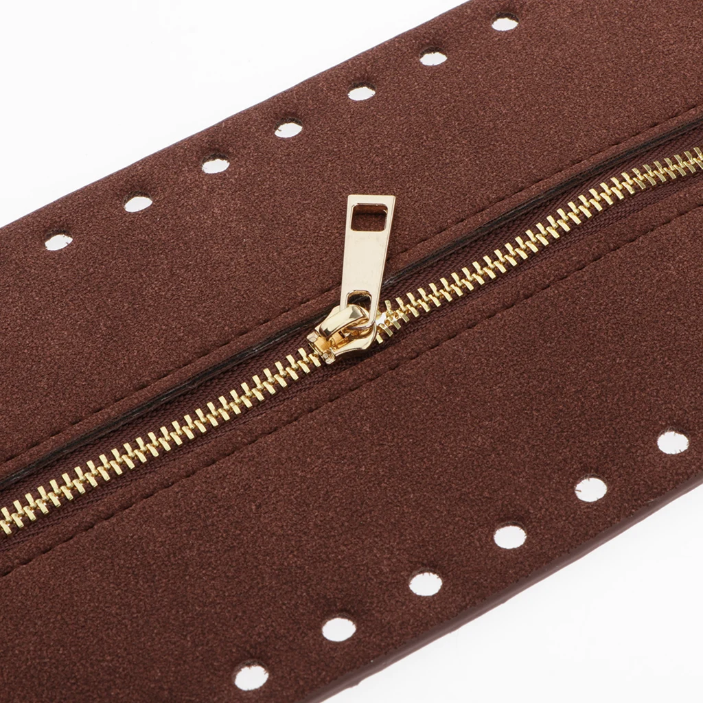 PU Leather Crochet Bag Bottom Zip Closure Cross Body Bag Making Supplies