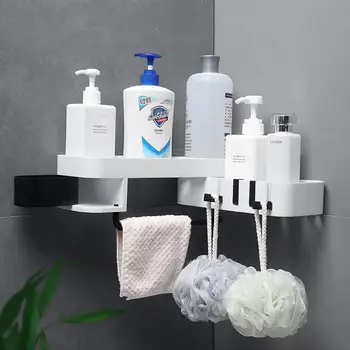

Drill Free Storage Rack Rotary Triangle Wall Mounted Container Bathroom Kitchen