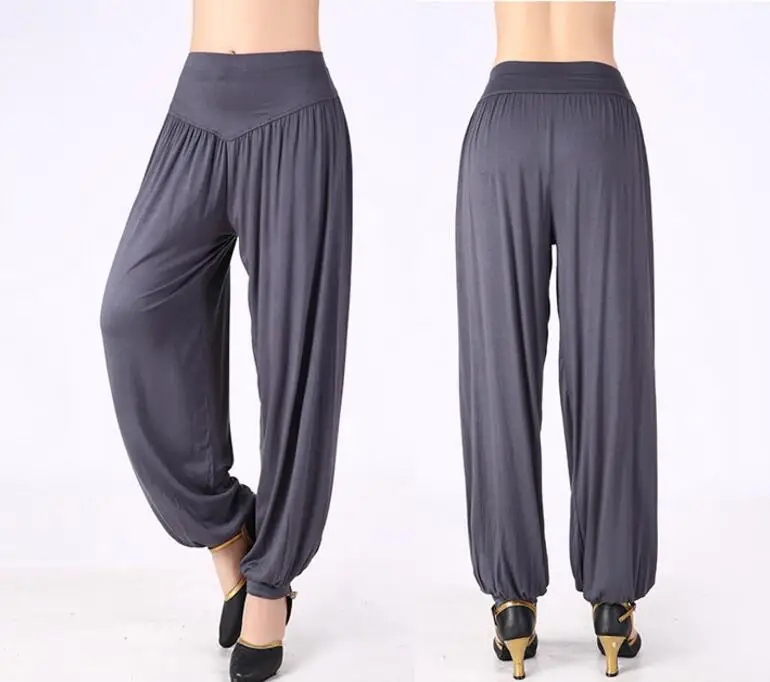 k044 Dark grey LJCUIYAO Модные женские красочные шаровары Высокая талия штаны Свободные Брюки женские пляжные плюс размер хлопковые мягкие леггинсы - Цвет: k044 Dark grey