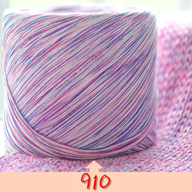 250 г цветные хлопковые шапки для вязания крючком, пряжа для ручного вязания, облегающая Детская шерстяная пряжа haakgaren katoen, вязаная крючком zl3 - Цвет: 910