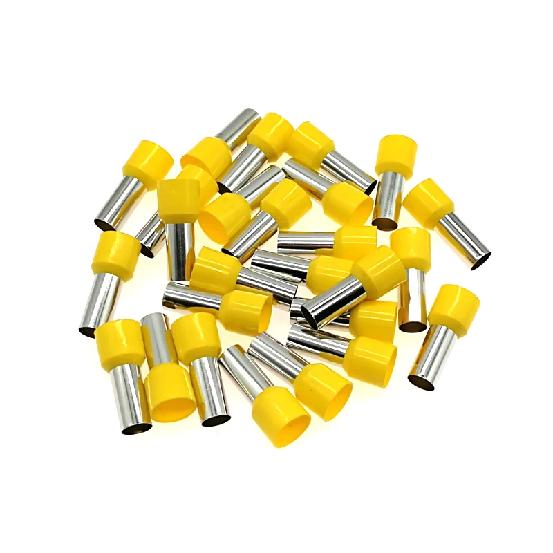 50 Pcs Wire Crimp Connector Terminal Insulated Ferrule Yellow E25-16 4AWG 25mm2
