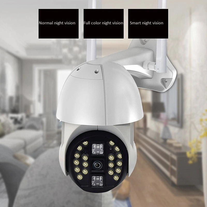New-1080P Outdoor PTZ IP Camera Auto Tracking 2MP Cloud Home Security Wifi Camera 4X Digital Zoom Speed Dome Camera with Siren L