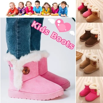 

2019 Warm Kids Snow Boots For Children New Toddler Winter Princess Child Shoes Non-slip Flat Round Toe Girls Baby Lovely Boots