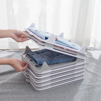 

5PCS Stackable Clothes Organizer Shelf Multi-functional Clothes Bedroom Home Organizer Rack Board Vest Storage Folding T-Shirt