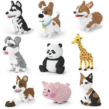 

3d DIY Playboy Particle Building Blocks Cognitive Blocks Hand Splicing Building Blocks Children's Toy Animal Husky