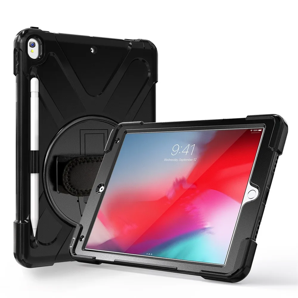 Для iPad air 3 2019 10 5 Чехол ударопрочный закрытой пяткой и с ремнем штатив панорамной