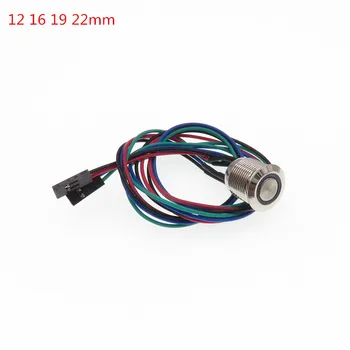 

1 set Metal led power switch Push Button Switch On-off reset 12mm 16mm 19mm 22mm Waterproof with 50cm wire