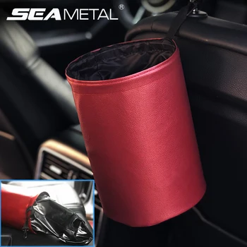

Car Interior Folding Trash Can Universal Auto Rubbish Storage Bag Waterproof Waste Organizer Garbage Trainer Bin Accessories